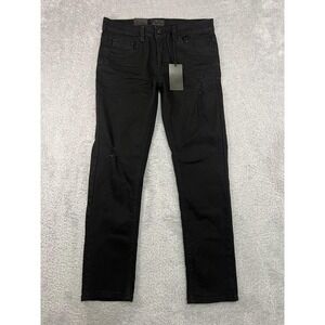 Steve's Jeans Mens 33x30 (Tag 30x30) Black NWT Slim Fit Stretch Distressed Denim